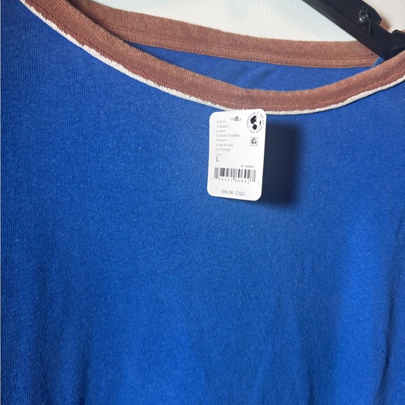 Free People Blue and Yellow Floral Long Sleeve Top - Picture 3 of 3